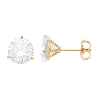 Radiant Fire 14k Gold Lab-Created Moissanite Stud Earrings