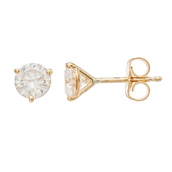 Radiant Fire 14k Gold Lab-Created Moissanite Stud Earrings