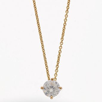 Radiant Fire 14k Gold Lab-Created Moissanite Solitaire Pendant Necklace