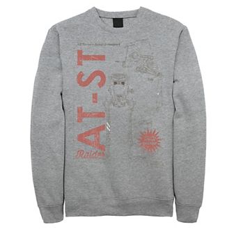 Men's Star Wars The Mandalorian AT-ST Action Figure Graphic Fleece Pullover
