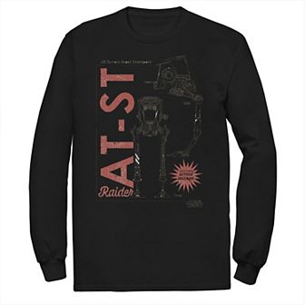 Men's Star Wars The Mandalorian AT-ST Action Figure Long Sleeve Graphic Tee