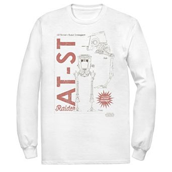 Men's Star Wars The Mandalorian AT-ST Action Figure Long Sleeve Graphic Tee