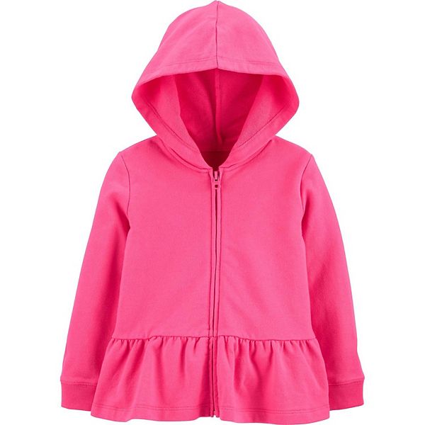 Toddler Girl Carter's Peplum Zip-Up French Terry Hoodie