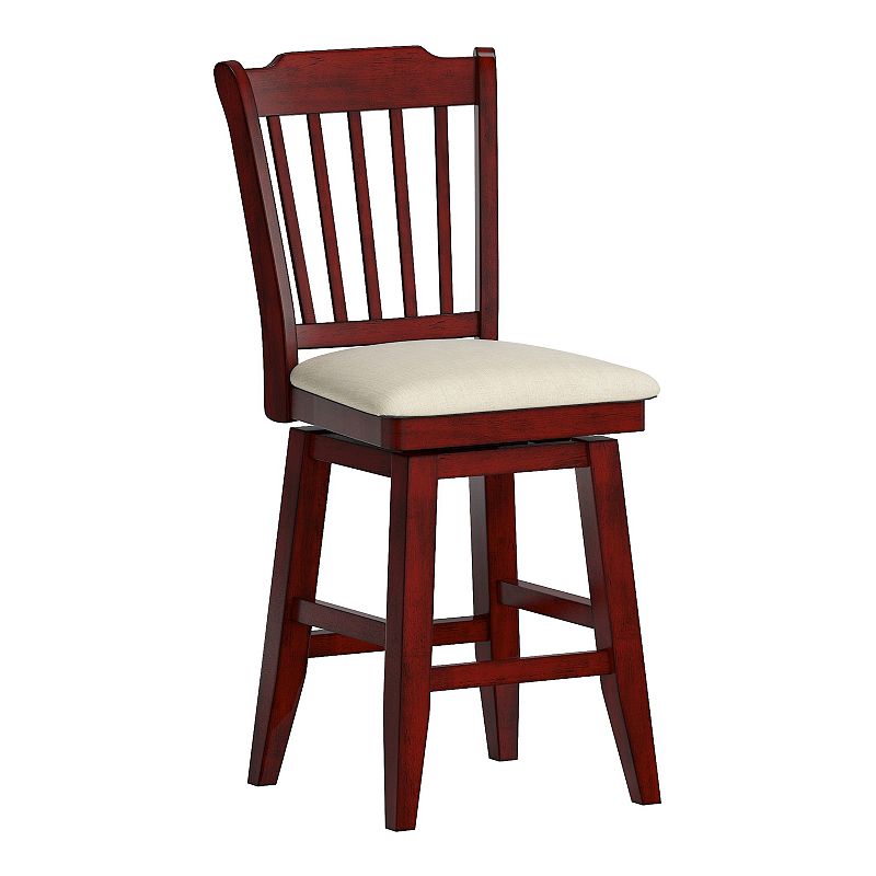HomeVance Zackery Spindle Back Swivel Dining Chair, Red