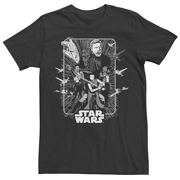 Mens Star Wars Last Jedi Luke Rey Finn And Poe Tee 5460