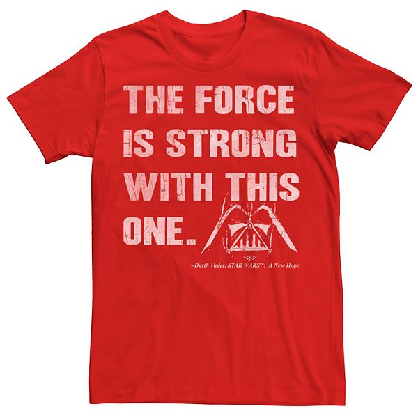 Men's Star Wars Darth Vader Force Is Strong Quote Tee