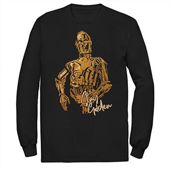 Men's Star Wars The Rise of Skywalker C-3PO Stay Golden Long Sleeve Graphic Tee