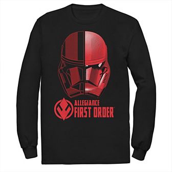 Men's Star Wars The Rise of Skywalker Sith Trooper Dual Helmet Long Sleeve Graphic Tee