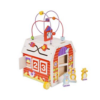 Melissa & Doug First Play Slide, Sort & Roll Wooden Activity Barn