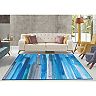 RugSmith Turquoise Cerulean Contemporary Modern Area Rug