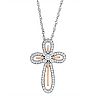 Forever Radiant Sterling Silver Crystal Cross Pendant Necklace