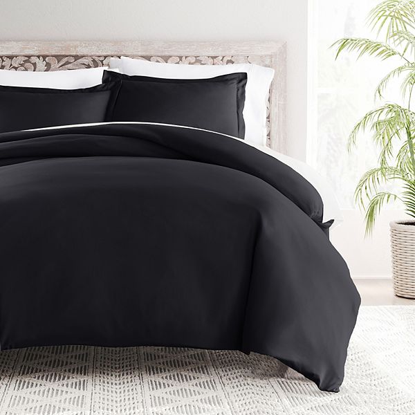 Home Collection Premium Ultra Soft Duvet Cover Set - Black (FULL/QUEEN)