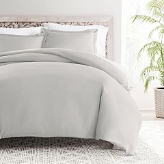 Cannon Solid Percale 3-Piece Grey Cotton Full/Queen Duvet Cover