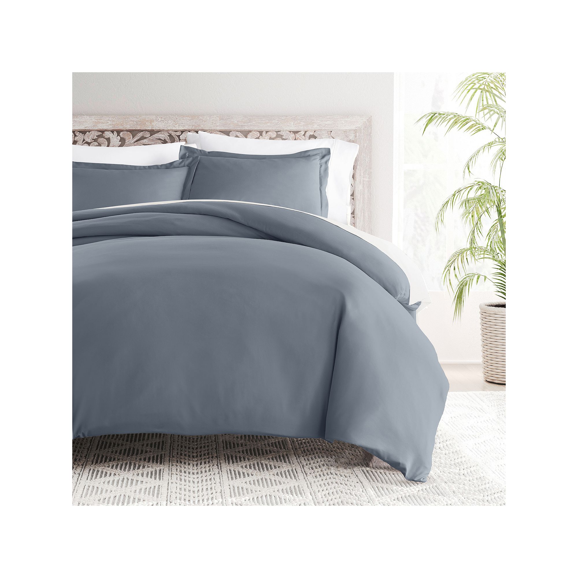 Home Collection Premium Ultra Soft Duvet Cover Set, Grey