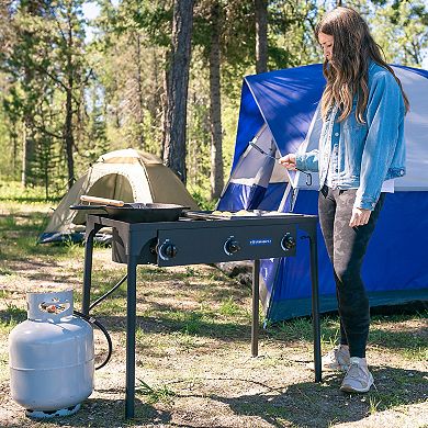  Stansport Outdoor 3-Burner Stove With Stand 