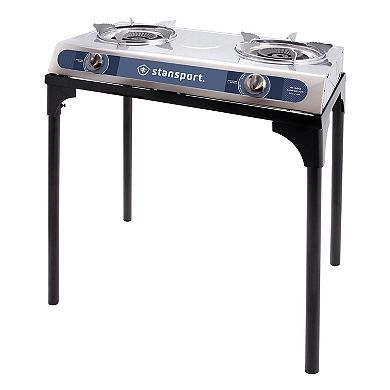 Stansport Gourmet 2-Burner Propane Stove With Stand