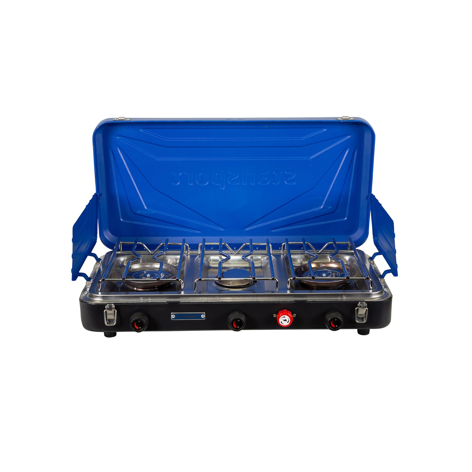 Stansport Outfitter Series 3-Burner Propane Stove, Blue With Black Trim
