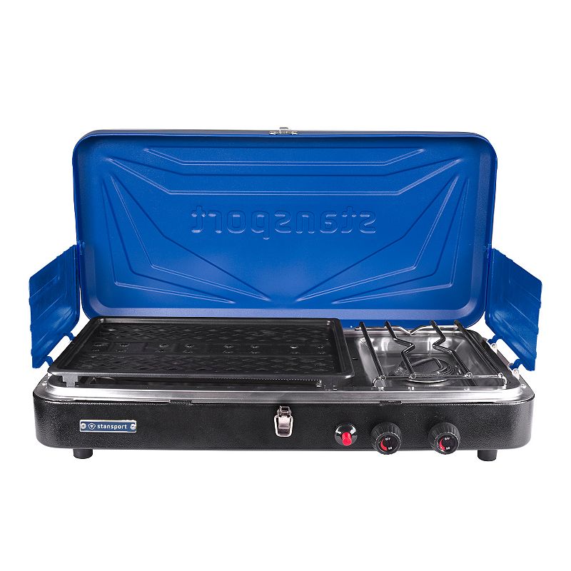 Stansport Propane Stove & Grill Combo, Blue