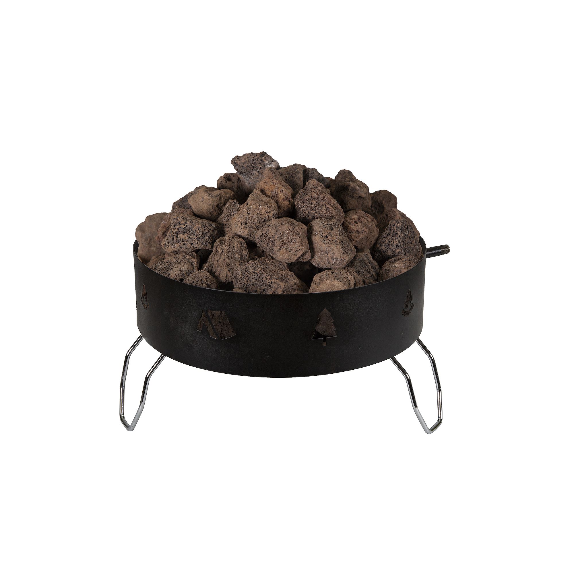 Stansport Propane Fire Pit With Lava Rocks, Black
