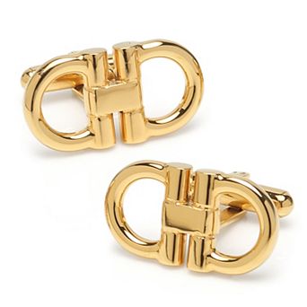 Men's Horse Bit Gold-Tone Stainless Steel Cuff Links by Ox & Bull Trading Co.