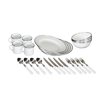 Stansport Deluxe 24 pc Enamel Tableware Set