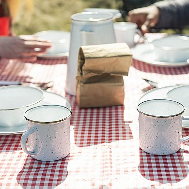 Stansport Deluxe 24-pc. Enamel Tableware Set