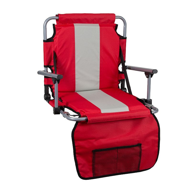 Stansport Foldable Stadium Seat With Arms, Red