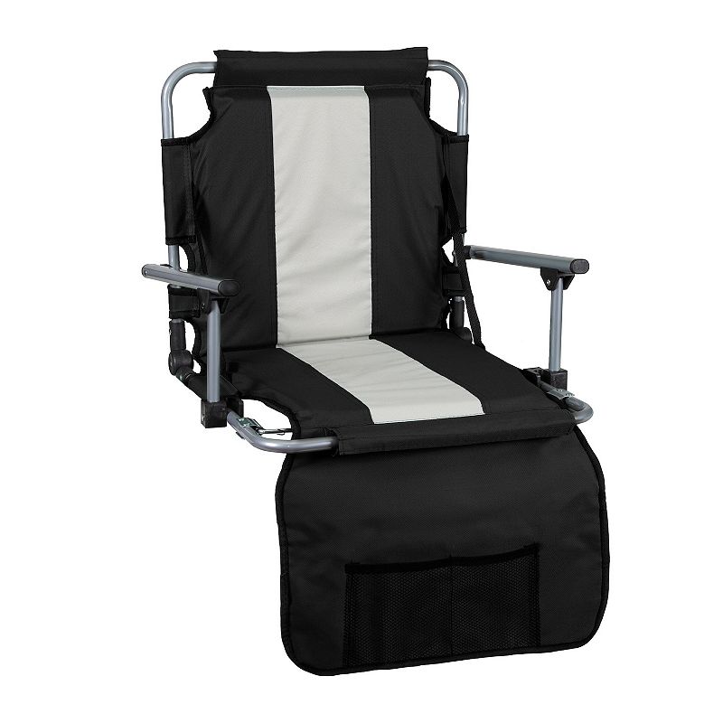 Stansport Folding Stadium Seat With Arms, Black
