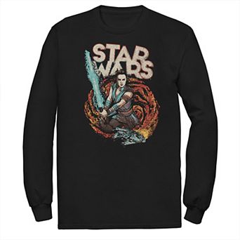 Men's Star Wars The Rise of Skywalker Rey Retro Swirl Long Sleeve Graphic Tee
