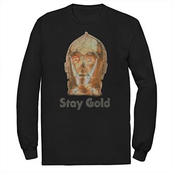 Men's Star Wars The Rise of Skywalker C-3PO Stay Gold Long Sleeve Graphic Tee