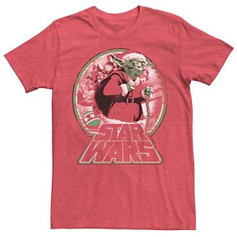 Men's Star Wars Vintage Christmas Santa Yoda Graphic Tee