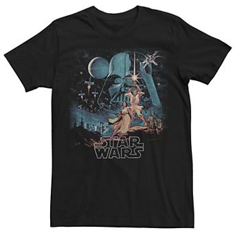 Men's Star Wars A New Hope Faded Vintage Poster Graphic Tee