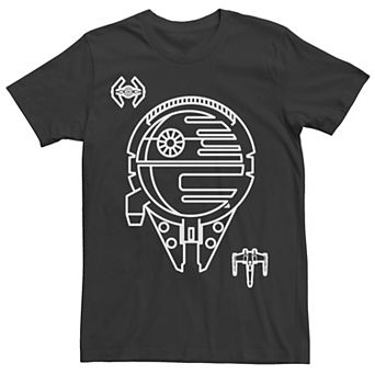 Men's Star Wars Millennium Falcon Tie Fighter X-Wing Graphic Tee