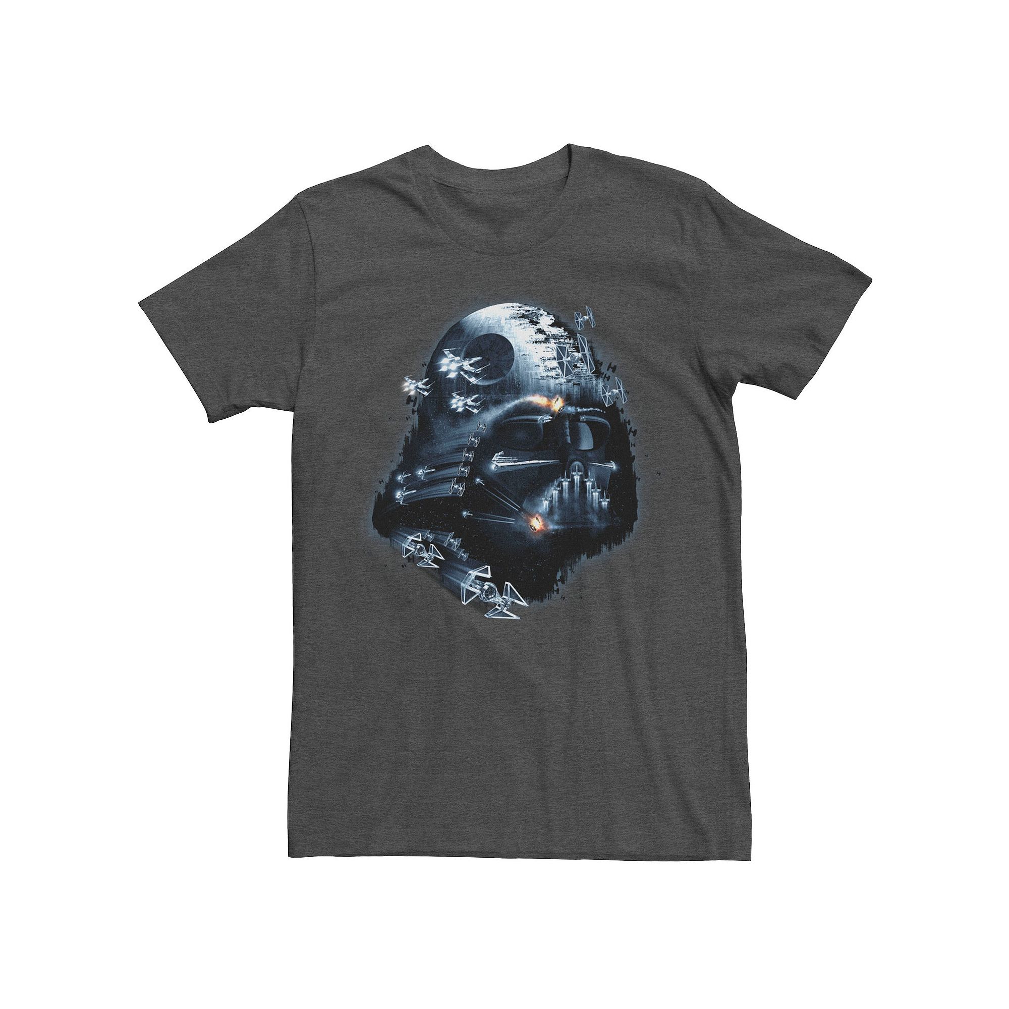 Mens Star Wars Darth Vader Helmet Collage Graphic Tee, Size: Small, Grey H