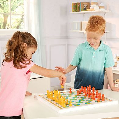 Melissa & Doug Double-Sided Wooden Chess & Pachisi Board Game