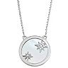 Mother of Pearl & Cubic Zirconia Star Disc Pendant Necklace