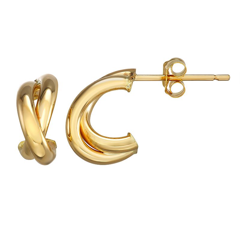 62428429 Forever 14K Gold J Hoop Earrings, Womens, Yellow sku 62428429