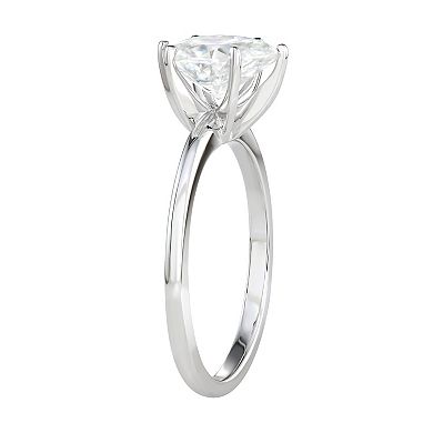 Charles & Colvard 14k White Gold 1 1/2 Carat T.W. Lab-Created Moissanite Pear Solitaire Engagement Ring