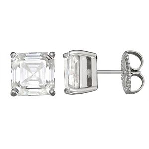 Diamond Square Post Earrings 10mm Stainless Steel Polished with 1/4ct