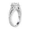 Charles & Colvard 14k White Gold 1 1/2 Carat T.W. Lab-Created Moissanite Oval Halo Ring
