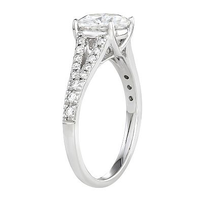 Charles & Colvard 14k White Gold 2 1/4 Carat T.W. Lab-Created Moissanite Split Shank Ring