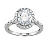 Charles & Colvard 14k White Gold 3 1/2 Carat T.W. Lab-Created Moissanite Oval Halo Engagment Ring