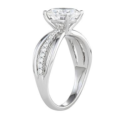 Charles & Colvard 14k White Gold 2 9/10 Carat T.W. Lab-Created Moissanite Split Shank Engagement Ring