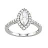 Charles & Colvard 14k White Gold 1 1/2 Carat T.W. Lab-Created Moissanite Marquise Halo Engagement Ring