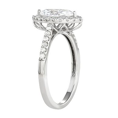 Charles & Colvard 14k White Gold 1 1/2 Carat T.W. Lab-Created Moissanite Marquise Halo Engagement Ring