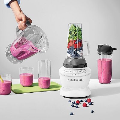 NutriBullet 1200 Watt Blender Combo with Single Serve Cups factory NBF50500 open box