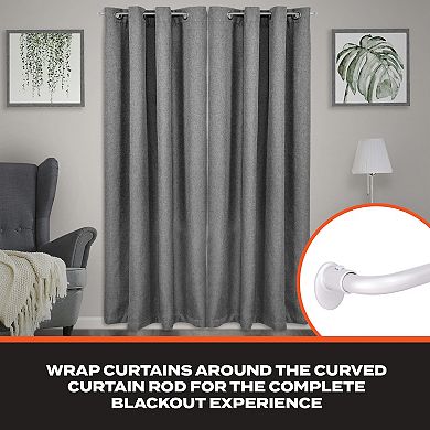 Sun Zero 5/8" Room Darkening Adjustable Wrap Around Curtain Rod