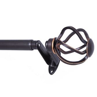 Sun Zero Cage 3/4" Room Darkening Adjustable Decorative Wrap Around Curtain Rod