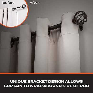 Sun Zero Cage 3/4" Room Darkening Adjustable Decorative Wrap Around Curtain Rod