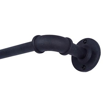 Sun Zero 3/4" Room Darkening Adjustable Industrial Wrap Around Curtain Rod